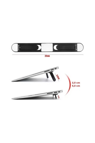Bay 2 Kademeli Katlanabilir Ve Yapışkanlı Laptop Standı Siyah Najmaddin