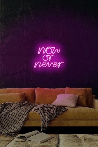 Now Or Never - Led Dekoratif Duvar Aydınlatması Neon Duvar Yazısı Sihirli Led Mesajlar