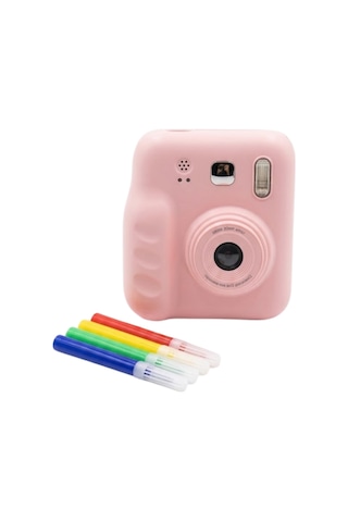 Mini Çocuk Kamerası Fotoğraf Video Çekim 4 Rulo Baskı Kağıdı Ve 5 Kalem li Standart
