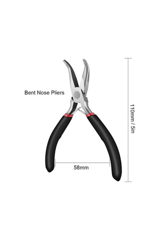 Ccgloball 2'li Paket Bükülmüş Zincirli Burun Pensesi Ve Işçiliği Ve Onarım Için Yuvarlak Burunlu Pense, Mücevher Yapımı Malzemeleri, Mücevher Pensesi