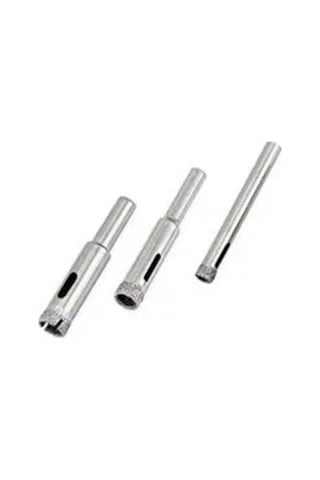 Elmas Kaplı Cam, Fayans Delme Ucu, 3'lü Set 6, 8, 10 Mm