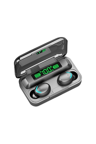 Qingmipy Siyah Bluetooth 5.0 Kulak İçi Kulaklık, Akıllı Dokunmatik Kontrol, Pil Göstergeli 800mah Şarj Kutusu Powerbank Özelliği , Spor Ve Koşu İçin Uygun, 8mm Hoparlör, 10m Uzaklık