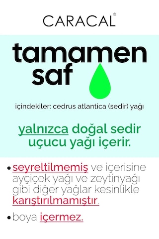 Caracal %100 Saf Sedir Ağacı Uçucu Yağı Doğal Sedir Ağacı Yağı 5 Ml Sedir Yağı