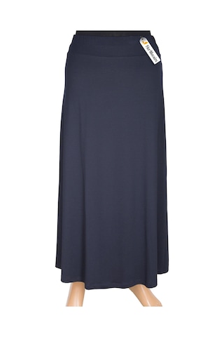 Dule Kadın Aymoli Penye Kloş Beli Lastikli Astarlı Lacivert Etek Lacivert