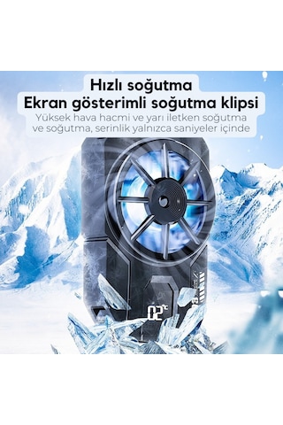 Polham Tüm Telefonlara Uyumlu 7000rpm Buz Tipi Soğutucu Buz Mavisi Led Işık Oyuncular İçin Özel Tasarım