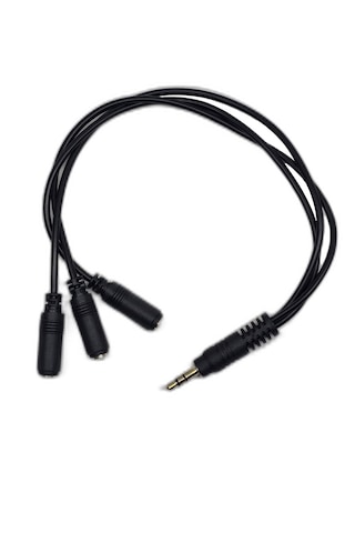 3.5 Mm Aux Çoklayıcı Kablo 1 Erkek 3 Dişi 20 Cm - Kulaklık Ve Ses Paylaştırıcı Splitter 0,15m