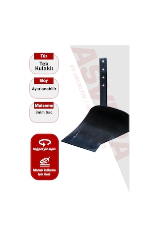 Asvera Mini Pulluk Çapa Makinesi Tekli Pulluk - Tüm Modellerle Uyumlu Ayarlanabilir Bahçe Pulluğu