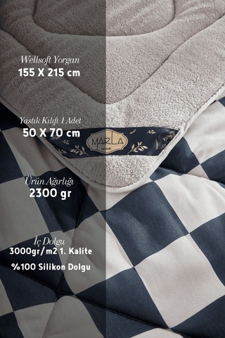 Geometrik Desen Tek Kişilik Uyku Seti - Krem - 155 X 215