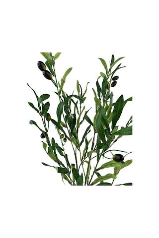 Yapay Çiçek Siyah Saksıda Zeytin Dalı 60Cm