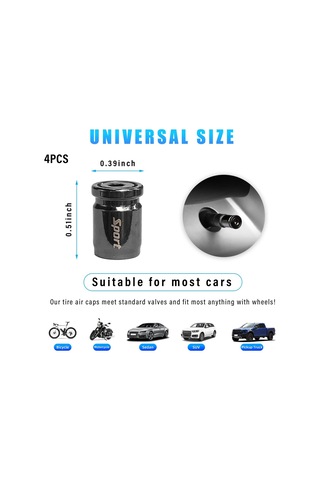 Ximistore9 Oto Ve Motosiklet Lastik Açma Korumalı Emme Valfi Kapağı, Paslanmaz Çelik, Toz Ve Sızıntı Engeli, 4'lü Siyah Set