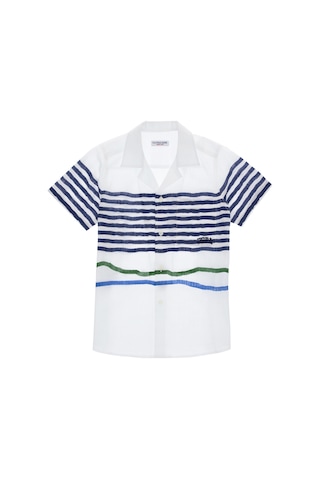 U.S. Polo Assn. Erkek Çocuk Beyaz Kısa Kollu Comfort Gömlek 50306574-VR013