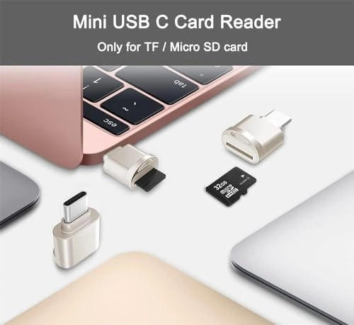 Micro Sd Kart Okuyucu - Usb C & Usb Dönüştürücülü Otg Kart Okuyucu, Type-c Tf Hafıza Kartı Okuyucu,,, Laptop, Uyumlu Metal Mini Kart Okuyucu Evınto