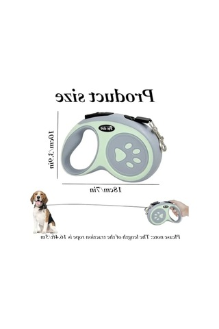 Geri Çekilebilir Otomatik Köpek Tasması 5 Metre Yeşil