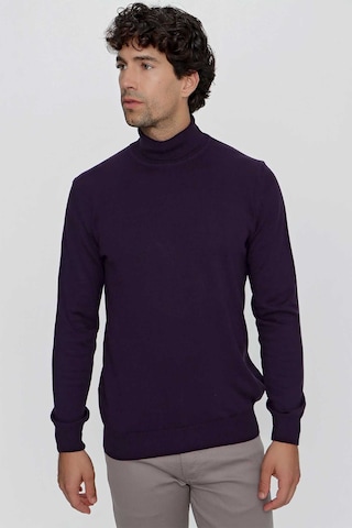 Morven Basic Dinamik Fit Rahat Kesim Balıkçı Yaka Triko Kazak 99kc017003309 Mor