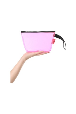Baghashtag Pembe Şeffaf Üçgen Form Makyaj Çantası