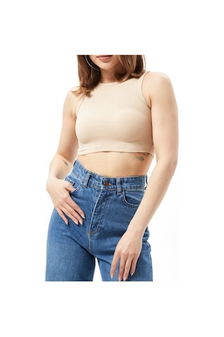 Kadın Kahve Sporcu Crop Top