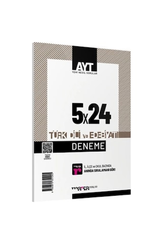 AYT Türk Dili ve Edebiyatı 5x24 Deneme - Marka Yayınları AYT Türk Dili ve Edebiyatı 5x24 Deneme - Marka Yayınları