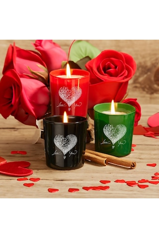 Selka Home Amor Cam Bardak Mum 3 x 110 G