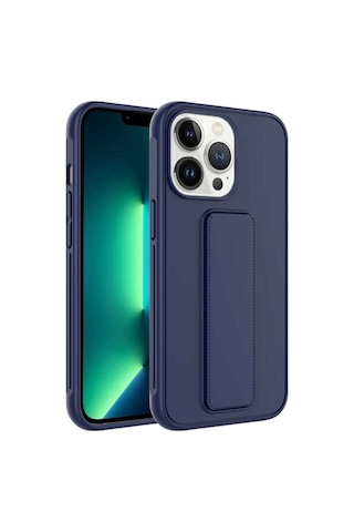 Apple Uyumlu iPhone 13 Pro Kılıf Zore Qstand Kapak Lacivert