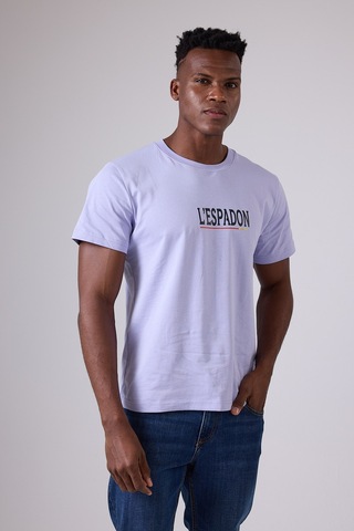 Marıne Tee Deniz Temalı Ribana Bisiklet Yaka Pamuk T-shirt-3150 Soluk Lila