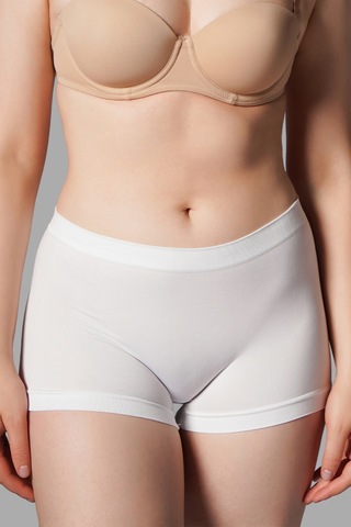 Fit Women Kadın Boxer Toparlayıcı İz Yapmayan Seamless Örme Boxer 2001 Beyaz
