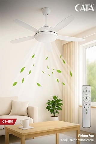 Cata Ct-1157 Fırtına Fan 122w Ayarlanılabilir Işıklı 3 Renkli Tavan Vantilatörü, Tycaa3e9a2a88d73dcef7ec00