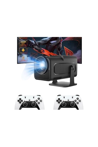 Çift Kollu Game Box Projeksiyon Cihazı Kumandalı Android Tv Ve Dahili Hoparlör