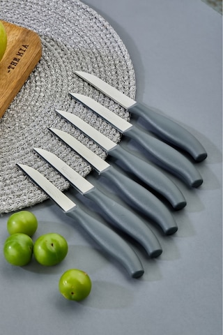 Cooker 6 Lı Lüx Paslanmaz Çelik Sebze Ve Meyve Bıçağı Gri