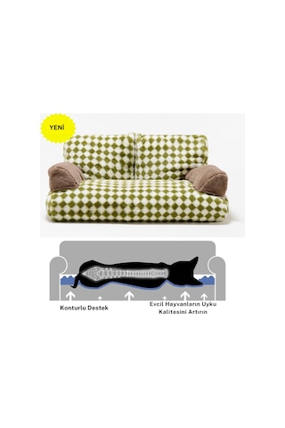 Spnor Pet Kanepe Yatağı, Yıkanabilir, Kaymaz Tabanlı İç Mekan Yatakları Fıstık Yeşili 48 X 70 Cm