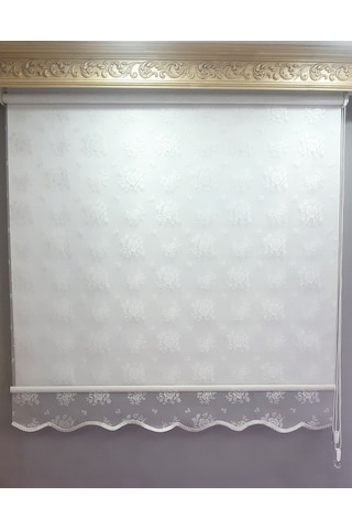 N11 Özel Çiçek Desenli Çift Mekanizmalı Tül Stor Perde (228365408)