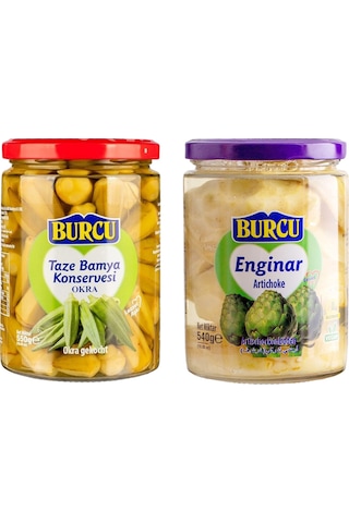 Burcu Enginar Ve Bamya 550 Gr Cam 2 Li Paket