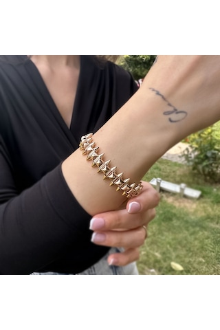 14k Rose Gold Crampoon Kelepçe Bilezik