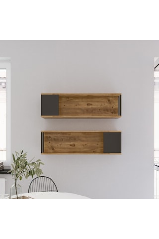 Robinhome Robin Home Atlantis Duvar Rafı Kitaplık 2'Li Set As18-A