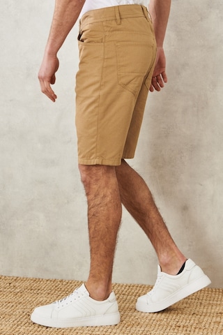 Ac&Co / Altınyıldız Classics Erkek Camel Slim Fit Dar Kesim Armürlü %100 Pamuk Casual Chino Şort 4A0222200007Cml46 Camel