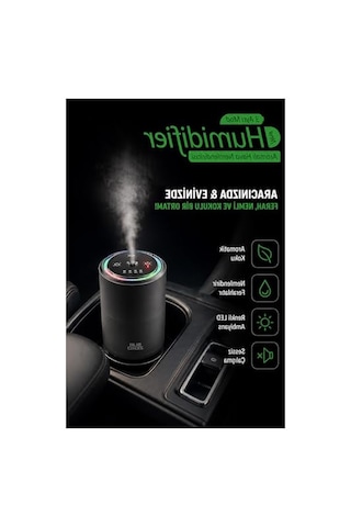 Şarjlı Buharlı Araç Parfümü - Aromalı Koku Difüzörü Acıbadem