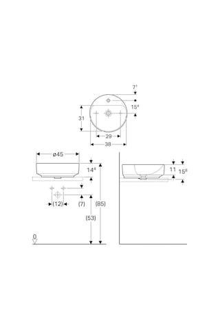 Geberit Variform Çanak Lavabo Yuvarlak 45 CM 500.769.01.2
