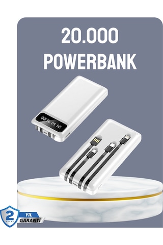 Hızlı Şarj Destekli 20.000mah Powerbank Usb Type-c Lightning Lcd