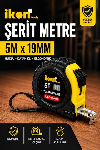 Şerit Metre 5m X 19mm Profesyonel Ölçü Metresi Dayanıklı Gövde Kilitli Mekanizma Hassas Ölçüm 5 M Şerit Metre 5m X 19mm Profesyonel Ölçü Metresi Dayanıklı Gövde Kilitli Mekanizma Hassas Ölçüm 5 M