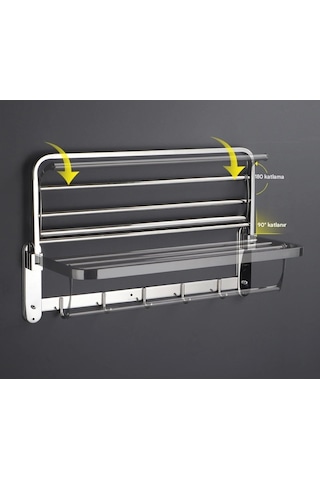 Raf Havluluk Kancalı Paslanmaz Çelik 60 Cm Krom