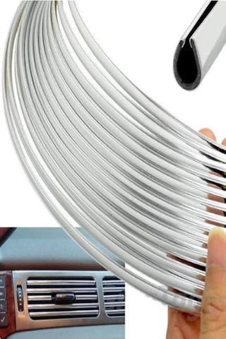 5mm U Tipti Kendinden Yapışkanlı Klima Havalandırma Dekoru 1 Mt Nikelaj Çıta