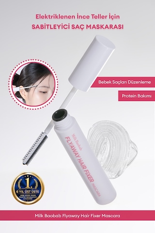 Elektriklenen İnce Teller İçin Sabitleyici Saç Maskarası Mılk Baobab Flyaway Hair Fixer Mascara