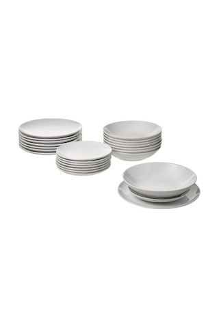 Ikea Godmıddag Seramik 8 Kişilik 24 Parça Yemek Takımı 20-26 Cm Beyaz Yuvarlak