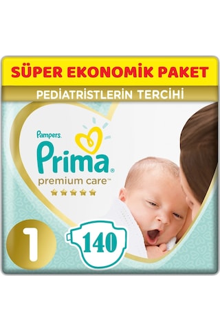 Prima Premium Care Bebek Bezi 1 Numara Yenidoğan 140 Adet Süper Ekonomik
