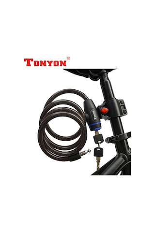 Zhongli Tonyon Ty-533 Anahtarlı Halat Kilit 12x1200 MM Siyah