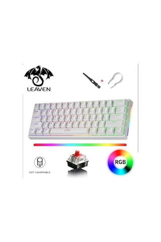 K-620 Ayrılabilir Type-c Kablolu Red Switch Hot Swap Mekanik Klavye