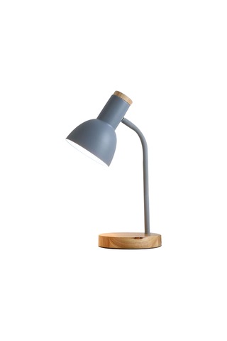 Petrix 34614 Ahşap Tabanlı Nordic Usb Masa Lambası Gri