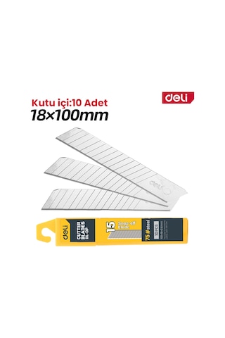 Delı Profesyonel 18mm Maket Bıçağı Yedeği 15 Li