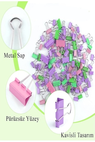 Renkli Metal Ataç Ve Renkli Metal Mandal Seti 1 Paket Küçük Ve Orta Boy Ataşlar Dayanıklı Paslanmaz Plastik Kaplama