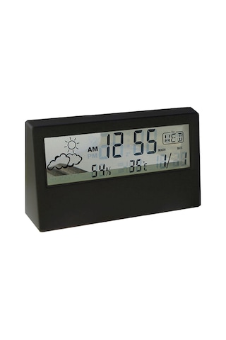 Lemestar Beyaz Şeffaf Lcd Dijital Alarm Saat - Zaman, Tarih, Hafta Günü, Sicaklık Ve Nem Gösterici - Yumuşak Alarm Ve Uyandırma Fonksiyonu