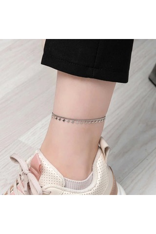 925 Ayar Gümüş Kelebek Halhal T8100 599599 A - Gümüş